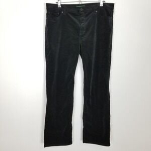 LRL Lauren‎ Jeans Co Velour Straight Leg Pants Women 16 Black Ankle Classic